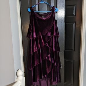 SLNY SL Fashions New York Sleeveless Purple Velvet dress size 14